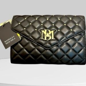 Badgley Mischka Black Quilted Clutch/ Cross Body